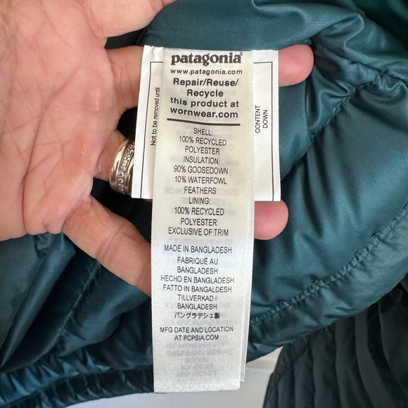 Patagonia Down Sweater Puff Jacket in Dark Borealis Green Full Zip Mens XL - Picture 6 of 10